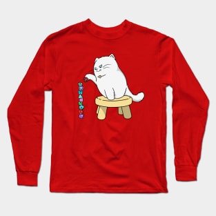 Gaming Cat (Stacking Dice) Long Sleeve T-Shirt